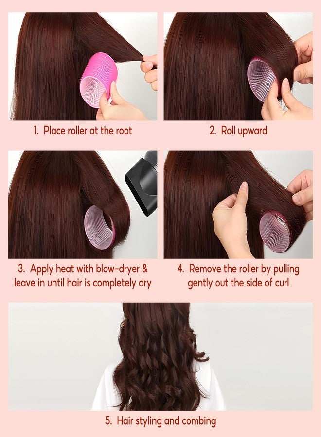 Goodofferplace 18 pcs Thermal Hair Rollers,Ceramic Thermal Hair Rollers Curlers for Blowout Look Long Hair Volume,Jumbo Self Grip Rollers Hair Curlers for Long Short for Women(Pink) - Image 5